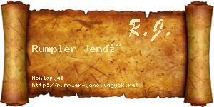 Rumpler Jenő névjegykártya